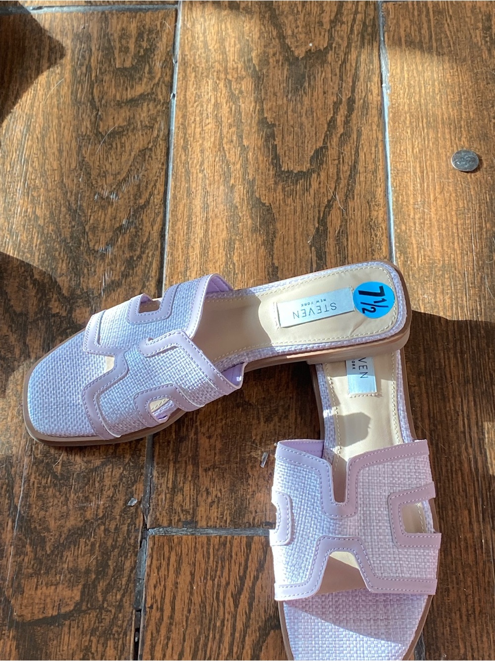 Steve Madden Lavender Textured Slide Mules